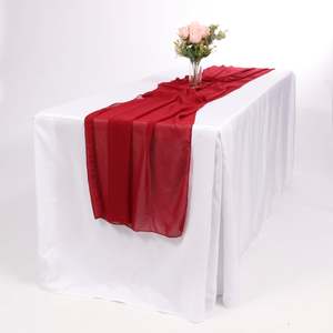 Christmas Table Runners: Chiffon Table Runner - Burgundy