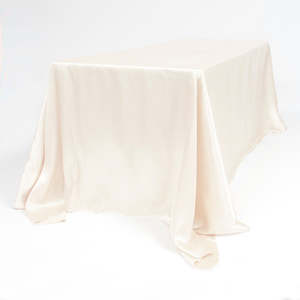 Christmas Tablecloths And Christmas Overlays: Satin Rectangle Tablecloth - Ivory (220x330cm)