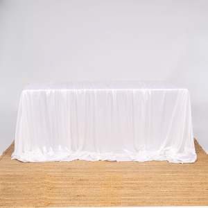 Christmas Tablecloths And Christmas Overlays: Ice Silk Satin Draping Tablecloth – White (1.5x3m)