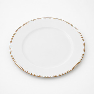 Charger Plate - White with Embossed Gold Trim (33cm)