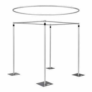 Ceiling Draping Hardware: Circle Crossbar & Cube Backdrop Stand Package - Pipe and Drape (3x3x3m)
