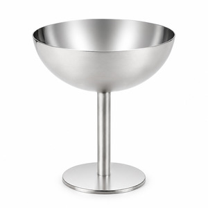 Christmas Table Linen And Decorations: Metal Dessert / Snack Coupe Cup - Silver