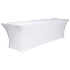 Christmas Tablecloths And Christmas Overlays: Lycra Fitted Tablecloth - White (8ft)