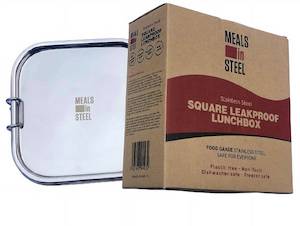 Meals In Steel Square Leak Proof Single Layer Lunch Box
