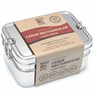 Meals In Steel: Meals In Steel Large Twin Layer Rectangular Lunch Box