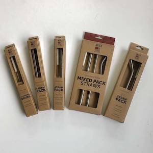 Meals In Steel: Meals In Steel Mixed Straw Pack with Vegan Brush