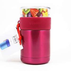 Insulated Lunch Boxes: Goodbyn 2 in 1 Insulated Food Jar Thermos plus Snack Compartment