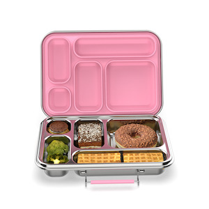 Sustainable Eco Friendly Plastic Free Lunch Box: Meals In Steel | Leakproof 5 Compartment Bento Box for Kids | Stainless Steel | 935ml