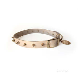 Spike Leather Collar | Gold