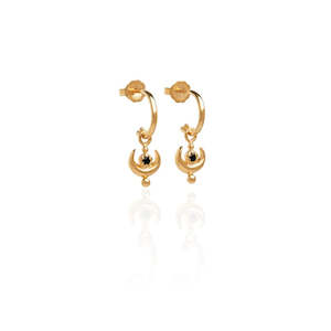 Jewellery 1: Earrings | Moon + CZ Hoop Earrings