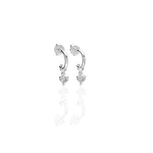 Earrings | Stud Hoop w Feature Zirconia