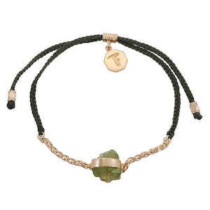 Fashion Jewellery: Bracelet | Peridot Crystal & Olive/Gold Chain