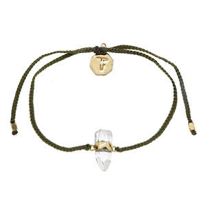 Fashion Jewellery: Bracelet | Quartz Crystal & Olive/Gold
