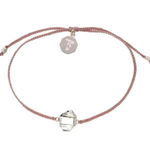 Bracelet | Quartz Crystal & Dusty Pink/Silver