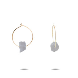 Lena Earrings: Lena Petite | Gold Filled Rose Quartz Hoop Earrings