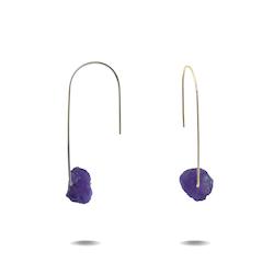 Lenore Collection: Lenore | Sterling Silver Amethyst Drop Earrings