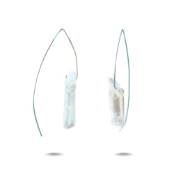 Lorelai Earrings: Lorelai | Sterling Silver Quartz Point Hook Earrings