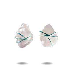Larna Earrings: Larna | Sterling Silver Raw Rose Quartz Stud Earrings