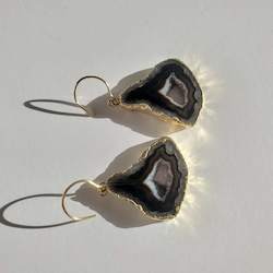 Geode: Raven Gold Geode Earrings