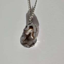 Geode: Pecan Silver Geode Necklace