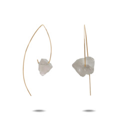 Rose Quartz Jewellery: Lorelai  | Gold Filled Rose Quartz Hook Earrings