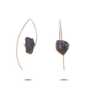 Crystal Earrings: Lorelai | Gold Filled Amethyst Hook Earrings