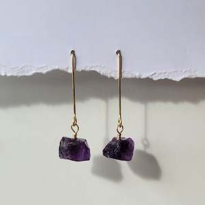 Amethyst Drop Earrings | Gold Filled