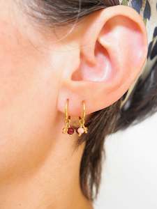Opal: FIREFLY EARRINGS gold – pink opal, garnet, sapphire