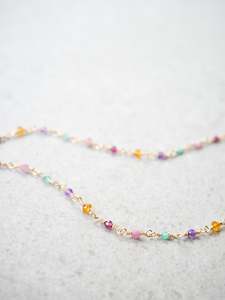 Citrine: SUPERNOVA NECKLACE – GOLD – emerald / amethyst / citrine / garnet / pink tourmaline