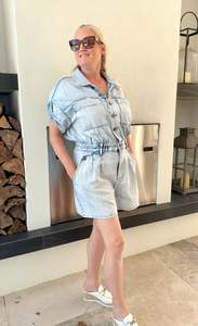 Tops: DECJUBA Blue Denim Romper/Jumpsuit