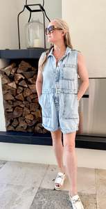 Tops: DECJUBA Blue Sleeveless Romper