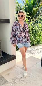 Tops: KETZ-KE Purple Floral Top