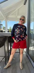 Floral Blue/Red Top