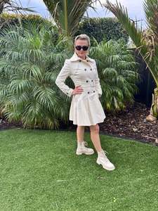 KAREN MILLEN Cream Trench Coat
