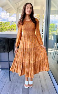 STELLA + GEMMA Yellow/Tan Maxi Dress