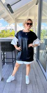 LifewithBird (L.W.B) Black Knee Length Silk Dress