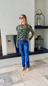 SCOTCH & SODA Green Floral Sheer Top