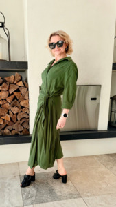 KETZ-KE Green Wrap Midi Dress