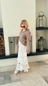 AUGUSTINE White Floral Laser Cut Out Maxi Skirt ** NEW WITH TAGS **