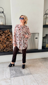 Tops: STITCH MINISTRY Pink Floral Long Top (Size 8)