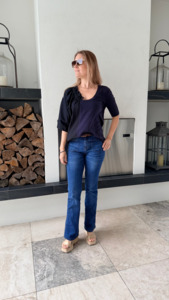Tops: STELLA McCARTNEY Blue/Black Top, Size 38 (Fits M) - Made in Portugal
