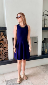 Dresses: Navy Blue Knee Length Dress, Size 12