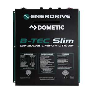 Batteries: B-TEC 200AMP / 12V LIFEPO4 SLIM METAL CASE BATTERY