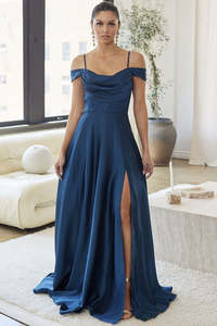 Bridesmaid Dresses: Side Split Silk Bridesmaid Dress