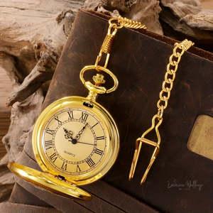 Groomsman Gifts: Vintage Pocket Watch - Zinc Alloy Case, Quartz Movement, Waterproof
