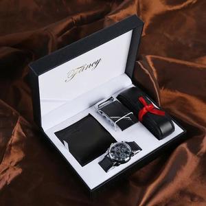 Mens Watch Gift Set With Box with Leather Belt