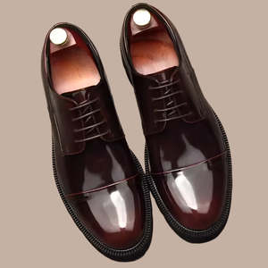 Mens Formal Shoes: Handmade Genuine Leather Brogue Oxford Dress Shoes for Men