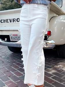 Newest: Bow-Accented Wide-Leg Pants