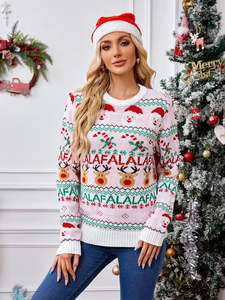 Newest: Christmas Element Round Neck Long Sleeve Sweater