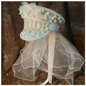 Bridal Accessories: Women Bride Captain Hat Military style Hat
